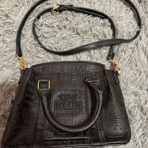 Black leather Steve Madden bag detachable crossbody handbag #leatherbag